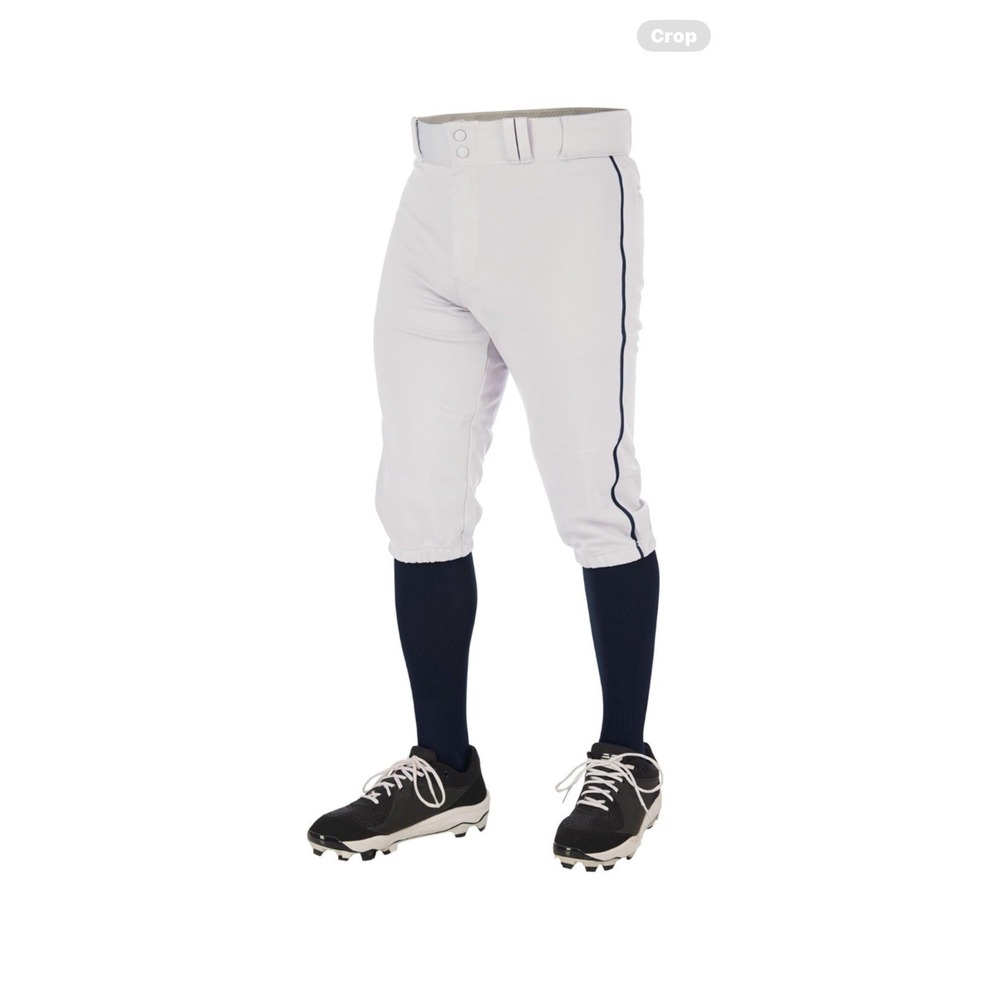 Champro Youth Triple Crown 2.0 Baseball Knickers w/Navy Blu Braid Size Youth XL